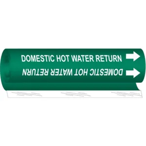 BRADY 5816-II Pipe Marker Domestic Hot Water Return | AF8BXK 24VE57