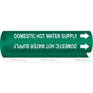 BRADY 5817-O Pipe Marker Domestic Hot Water Supply | AF8BMU 24VC42