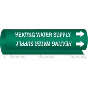 BRADY 5826-O Pipe Marker Heating Water Supply | AF8BNH 24VC56