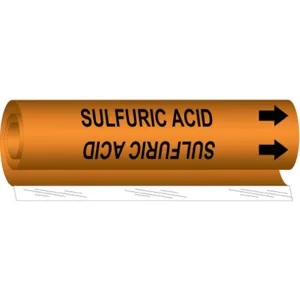 BRADY 5853-O Pipe Marker Sulfuric Acid | AF8BQF 24VD01