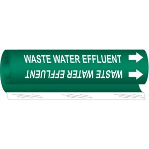 BRADY 5857-O Pipe Marker Waste Water Effluent | AF8BQM 24VD07