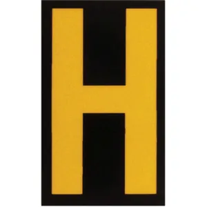 BRADY 5905-H Reflective Numbers And Letters H - Pack Of 25 | AA6TJT 14V823