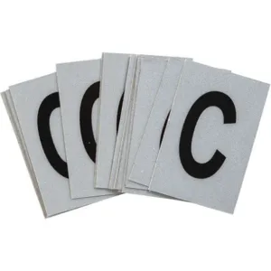 BRADY 5900-C Letter Label C Black On Silver 1-1/2 Inch Height PK25 | AH4ZLU 35TA19