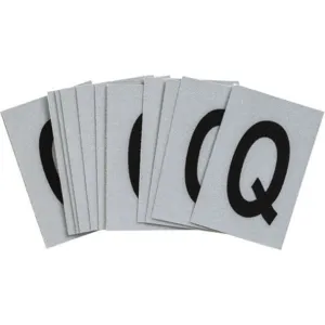 BRADY 5900-Q Letter Label Q Black On Silver 1-1/2 Inch Height PK25 | AH4ZLX 35TA22