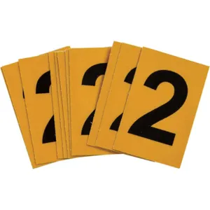 BRADY 5920-2 Number Label 2 1-1/2 Inch Height x 1 Inch Width PK25 | AH3KAT 32MJ27