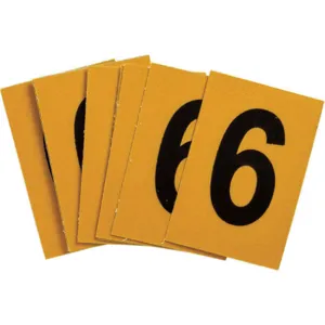 BRADY 5920-6 Number Label 6 1-1/2 Inch Height x 1 Inch Width PK25 | AH3KAX 32MJ31