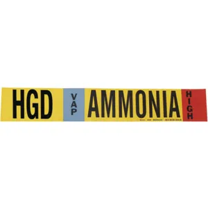 BRADY 57985 Ammonia Pipe Marker Hgd 2 To 8in | AF3RYT 8CNP2