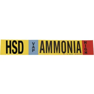 BRADY 90427 Ammonia Pipe Marker Hsd 1 To 2-1/2 Inch - Pack Of 4 | AF3TWY 8CX91