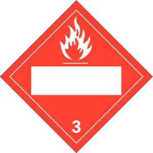 BRADY 60410 Vehicle Placard Flammable 3 White/red | AD4DMU 41F586