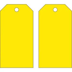 BRADY 65373 Blank Tag 5-3/4 x 3 Inch Yellow Metric - Pack Of 25 | AE6HTL 5T153