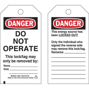 BRADY 66051 Danger Tag 5-3/4 x 3 Inch Osha Metric - Pack Of 25 | AD2VYU 3VAV3