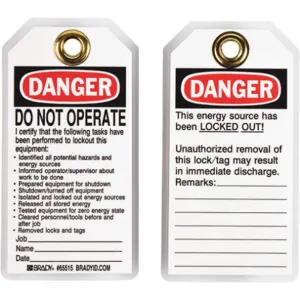 BRADY 65515 Danger Tag 5-1/2 x 3 Inch Hd Polyester - Pack Of 25 | AD2VZE 3VAW4