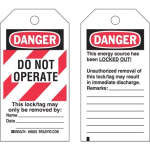 BRADY 65520 Danger Tag 5-1/2 x 3 Inch Hd Polyester - Pack Of 25 | AE6HYX 5T825