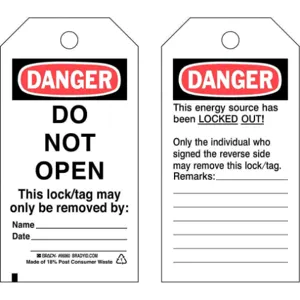 BRADY 66060 Danger Tag 5-3/4 x 3 Inch Osha 3/8 Inch - Pack Of 25 | AA7HCP 15Y638