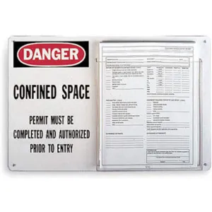 BRADY 65903 Tag Holder 12x19 Confined Space Permit | AE3BBT 5AL12