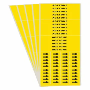 BRADY 7000-3C-PK Pipe Marker, Legend: Acetone, Iiar System Abbreviation Not Applicable | CH6KRX 781YA3