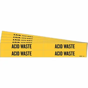 BRADY 7004-4-PK Pipe Marker, Acid Waste, Yellow, Black, Fits 3/4 to 2 3/8 Inch Size Pipe OD | CT9PPJ 781VA7