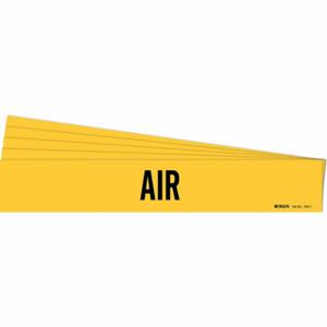 BRADY 7005-1-PK Pipe Marker, Air, Yellow, Black, Fits 2 1/2 to 7 7/8 Inch Size Pipe OD, 1 Pipe Markers | CT9PQB 781WK7