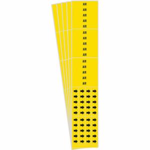 BRADY 7005-3C-PK Pipe Marker, Air, Yellow, Black, Fits 3/4 Inch and Smaller Pipe OD, 3 Pipe Markers | CT9PQC 781W05
