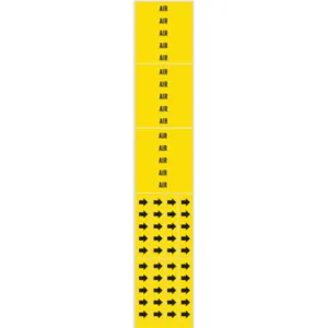 BRADY 7005-3C Pipe Marker Air Yellow 3/4 Inch Or Less | AE2ZLZ 5ACE2