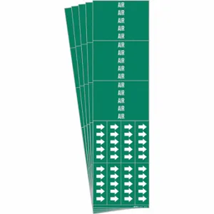 BRADY 7007-3C-PK Pipe Marker, Air, Green, White, Fits 3/4 Inch Size and Smaller Pipe OD, 3 Pipe Markers | CT9PPZ 781WJ0