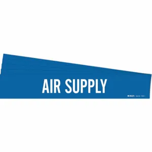 BRADY 7010-1-PK Pipe Marker, Air Supply, Blue, White, Fits 2 1/2 to 7 7/8 Inch Size Pipe OD | CT9PPP 781VT7