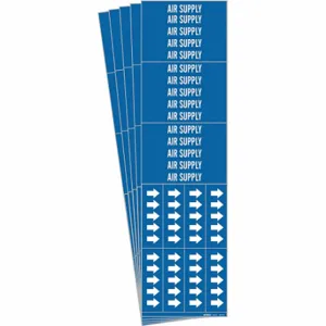 BRADY 7010-3C-PK Pipe Marker, Air Supply, Blue, White, Fits 3/4 Inch Size and Smaller Pipe OD | CT9PPQ 781WN5