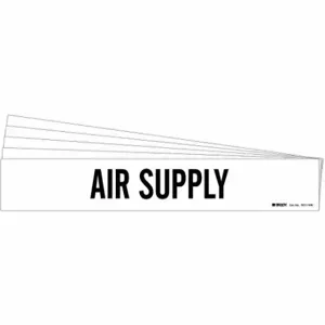 BRADY 7011-1HV-PK Pipe Marker, Air Supply, White, Black, Fits 8 Inch and Larger Pipe OD, 1 Pipe Markers | CT9PPV 781W03