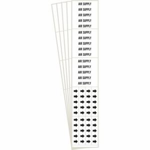 BRADY 7011-3C-PK Pipe Marker, Air Supply, White, Black, Fits 3/4 Inch Size and Smaller Pipe OD | CT9PPT 781VT0