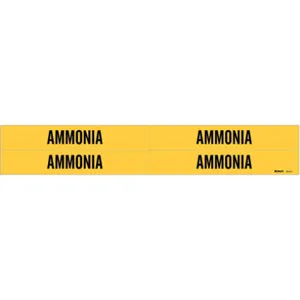 BRADY 7014-4 Pipe Marker Ammonia Yellow 3/4 To 2-3/8 In | AE9TEA 6M418