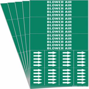 BRADY 7029-3C-PK Rohrmarkierer, Legende: Blower Air, Iiar-Systemabkürzung nicht anwendbar | CH6KVE 781WA0