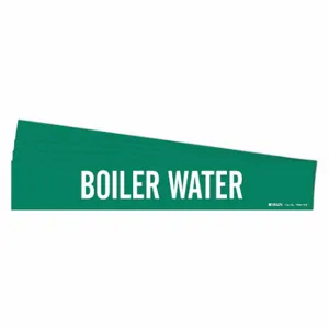 BRADY 7034-1HV-PK Pipe Marker, Boiler Water, Green, White, Fits 8 Inch Size and Larger Pipe OD | CT9PRB 781ZY5