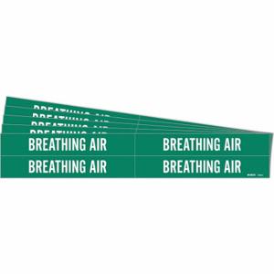 BRADY 7035-4-PK Pipe Marker, Breathing Air, Green, White, Fits 3/4 to 2 3/8 Inch Size Pipe OD | CT9PRD 781WH2