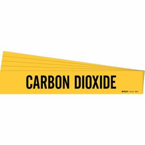 BRADY 7038-1-PK Pipe Marker, Carbon Dioxide, Yellow, Black, Fits 2 1/2 to 7 7/8 Inch Pipe OD | CT9PRM 781X63
