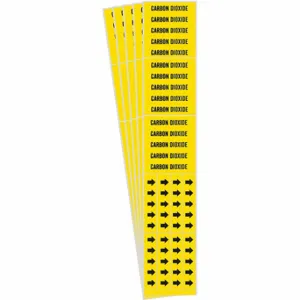 BRADY 7038-3C-PK Pipe Marker, Carbon Dioxide, Yellow, Black, Fits 3/4 Inch and Smaller Pipe OD | CT9PRP 781WZ7