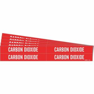 BRADY 7039-4-PK Pipe Marker, Carbon Dioxide, Red, White, Fits 3/4 to 2 3/8 Inch Size Pipe OD | CT9PRG 781X52