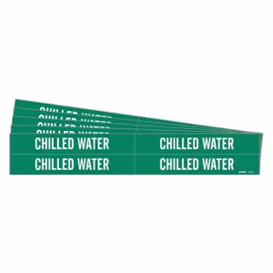 BRADY 7045-4-PK Pipe Marker, Chilled Water, Green, White, Fits 3/4 to 2 3/8 Inch Size Pipe OD | CT9PTE 782A04