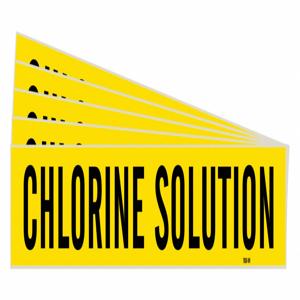 BRADY 7050-1HV-PK Pipe Marker, Legend: Chlorine Solution, Iiar System Abbreviation Not Applicable | CH6KXA 781Y78