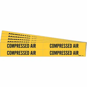 BRADY 7058-4-PK Pipe Marker, Compressed Air, Yellow, Black, Fits 3/4 to 2 3/8 Inch Size Pipe OD | CT9PUM 781VU4