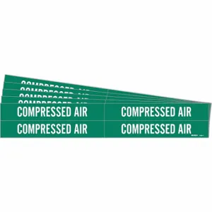 BRADY 7059-4-PK Pipe Marker, Compressed Air, Green, White, Fits 3/4 to 2 3/8 Inch Size Pipe OD | CT9PUH 781WH9