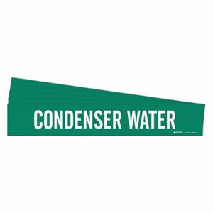 BRADY 7067-1-PK Pipe Marker, Condenser Water, Green, White, Fits 2 1/2 to 7 7/8 Inch Pipe OD | CU3DBA 781ZW4