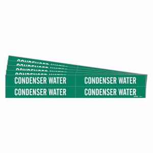 BRADY 7067-4-PK Pipe Marker, Condenser Water, Green, White, Fits 3/4 to 2 3/8 Inch Size Pipe OD | CT9PVP 781ZF9