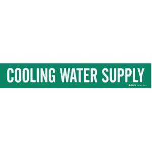 BRADY 7072-1 Pipe Marker Cooling Water Supply Green | AE2ZRB 5ACT8