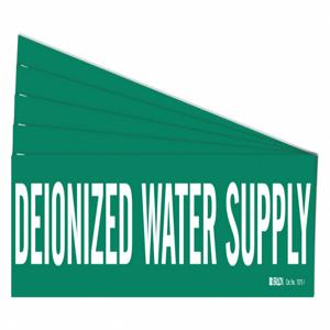 BRADY 7075-1-PK Pipe Marker, Legend: Deionized Water Supply | CH6KYT 781ZA1