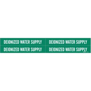 BRADY 7075-4 Pipe Marker Deionized Water Supply Green | AE2ZRP 5ACV0