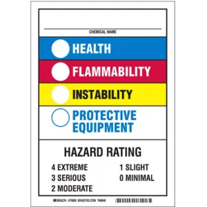 BRADY 70800 Nfpa Label 10 Inch H 7 Inch Width | AF3XFE 8E097