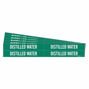 BRADY 7081-4-PK Pipe Marker, Distilled Water, Green, White, Fits 3/4 to 2 3/8 Inch Size Pipe OD | CT9TNA 781ZF7