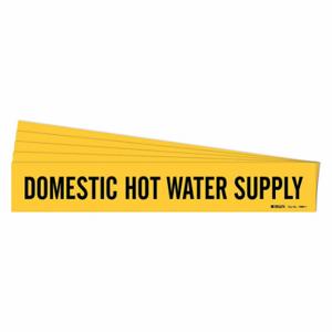 BRADY 7089-1-PK Pipe Marker, Domestic Hot Water Supply, Yellow, Black | CT9TTD 781ZX1