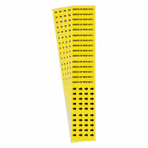 BRADY 7089-3C-PK Pipe Marker, Domestic Hot Water Supply, Yellow, Black | CT9TTE 781ZC8