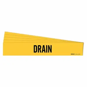 BRADY 7091-1-PK Pipe Marker, Dra Inch, Yellow, Black, Fits 2 1/2 to 7 7/8 Inch Pipe OD, 1 Pipe Markers | CT9TTU 782FC7